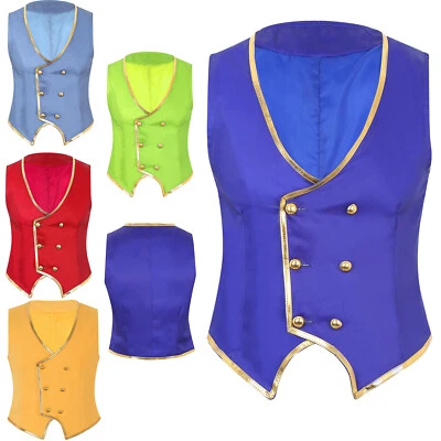 Men's Vest Double-Breasted Clothing Festival Tuxedo Casual Costumes Steampunk - Image 1 of 4