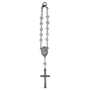 Birthstone Car Rosary 6mm Crystal AB Acrylic Auto Rosary - Picture 1 of 1