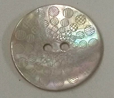 White Patterned Shell Buttons, 15mm and 23mm, Choice of Pack Sizes - Image 1 of 2