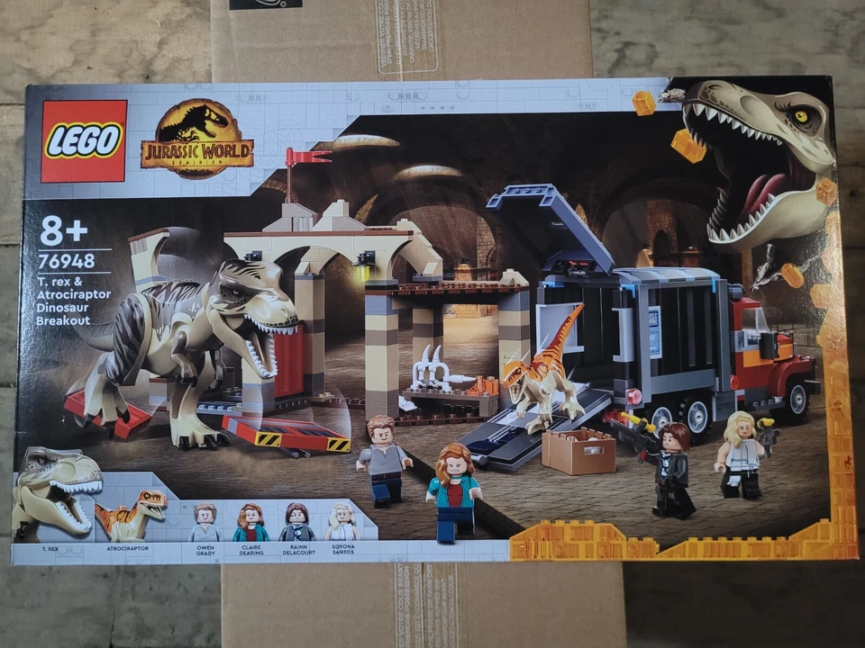 Lego Jurassic World - L'évasion du T-Rex et Atrociraptor 76948 - Neuf et Scellé - Photo 1/1