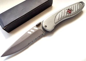 Chopper Biker Motorcycle Style Pocket Knife Spring Assisted Serrated 440 Blade - Picture 1 of 4