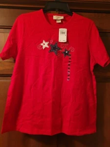 Women's Size Medium M&C Sportswear, 4th of July/Memorial Day T-Shirt Red - Picture 1 of 4