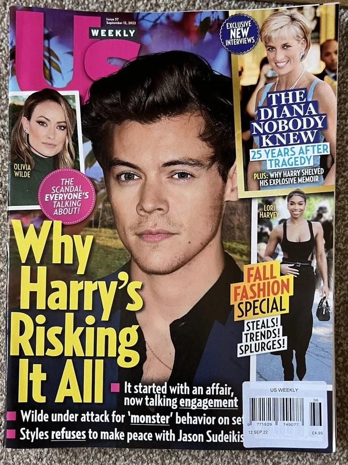 US WEEKLY Magazine HARRY STYLES 12th September 2022 Vintage Fashion Taylor Swift - Image 1 of 1