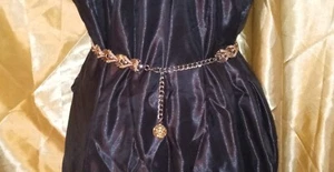 Authentischer SELTENER...PIERRE BALMAIN - beige, hellbrauner KETTENGÜRTEL Gold & Gen Leder 1990er - Bild 1 von 5