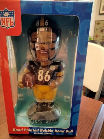 Hines Ward Pittsburgh Steelers HOF NFL Bobblehead  7” Bobble Dobbles NIB Cover
