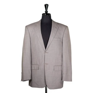 Jhane Barnes Mens Blazer Beige Herringbone Wool 2 Button Jacket Sport Coat 40S - Picture 1 of 9