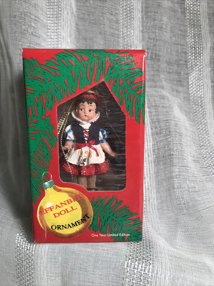 EFFANBEE DOLL CHRISTMAS ORNAMENT 3" TALL RED RIDING HOOD