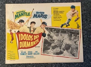 Mickey Mantle Roger Maris 1962 Safe At Home 11x14 Lobbykarte spanische Version! - Bild 1 von 2
