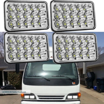 4pcs 4x6'' LED Headlight Hi/Low Beam Fits For 1991 - 2005 Isuzu NPR Low Tilt - Image 1 of 4