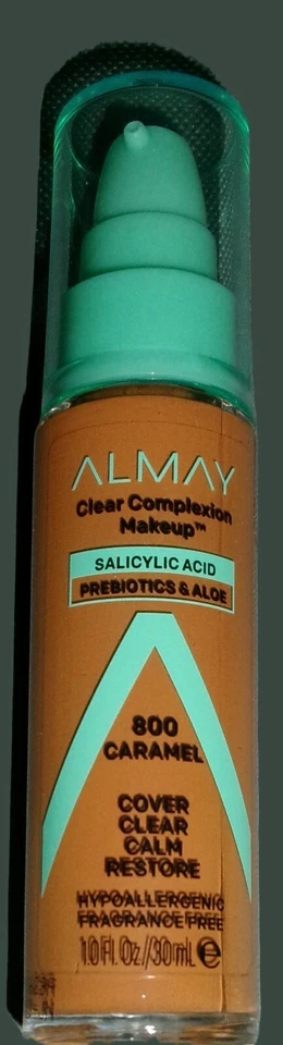 Almay Clear Complexion Foundation Makeup Sensitive Skin, 800 Caramel 1fl oz NEW - Image 1 of 2