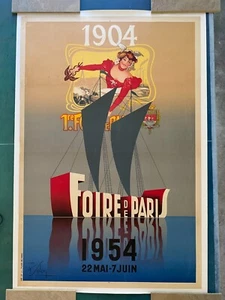 Vintage Original 1954 Foire de Paris Poster by L. Solon, On Linen - Picture 1 of 5