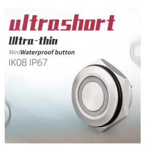 Tri-color LED RGB Momentary Ring illuminated Stainless steel Push button Switch - Picture 1 of 10