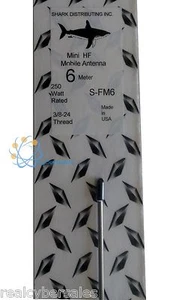 Shark FM-mini 6 metri HF banda singola bastone radio prosciutto mobile antenna stradale nero - Foto 1 di 2