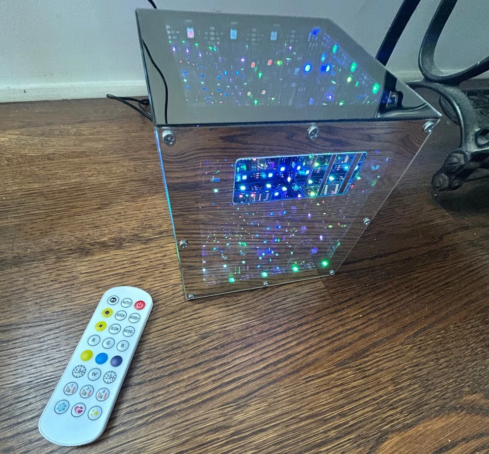 Tesseract Hyper Cube LED Storage Container Box: Hold small electronics + more! - Image 1 of 4