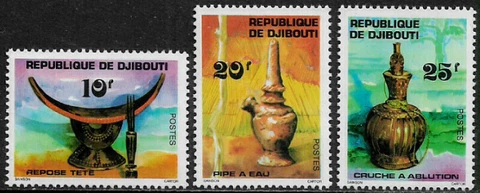 Djibouti #459-61 MNH Set - Headrest - Water Cask - Pitcher Cover