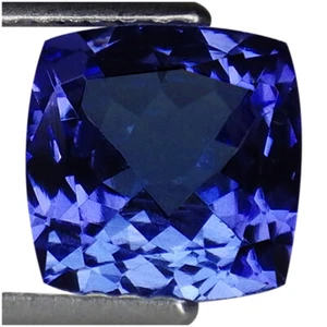 1,66 ct natürlicher D-Block Tansanit IGI zertifiziert AA blau violett Kissenschnitt - Bild 1 von 2