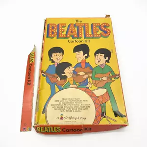 The Beatles 1966 Colorforms Cartoon Kit Vintage Nems Toy - Picture 1 of 16