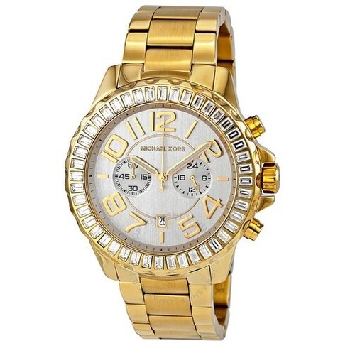 OROLOGIO MICHAEL KORS ROX TONO ORO CRISTALLO BAGUETTE PIETRA PREZIOSA BRACCIALE MK5591