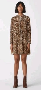 Vestido Camisa Estampado Animal Estampado Leopardo Silbatos Estampado Animal Talla 8 Nuevo - Imagen 1 de 3