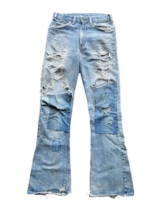 Vintage 19 70s Levi’s 646 Jeans Bell Bottom Faded Worn Orange Tab 30x32 - Picture 1 of 13