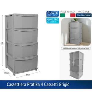 Cassettiera con (2 ruote posteriori) 4 cassetti CASSETTIERA PRATIKA 4 CASSETTI - Imagen 1 de 4
