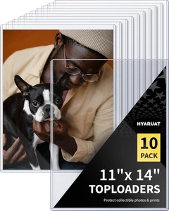 11x14 Toploader - Durable Clear PVC Sheet Protectors, Semi Rigid Plastic Sleeves - Picture 1 of 12