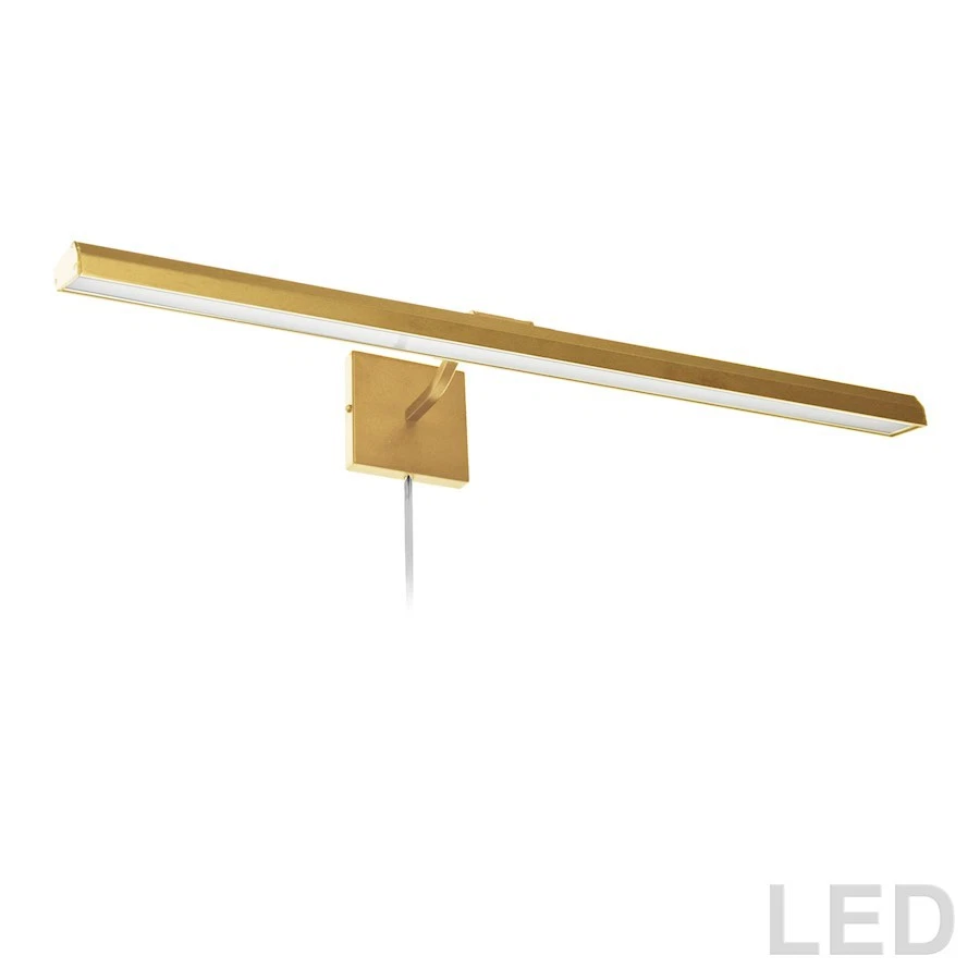 Dainolite Leonardo 4 Light Picture Light, Aged Brass/Frosted - PIC222-32LED-AGB Foto 1 de 1