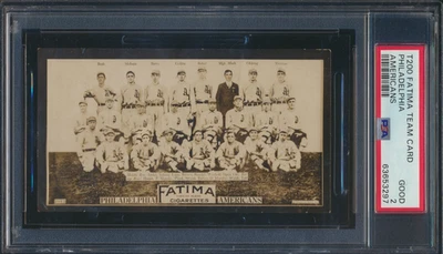 1913 T200 FATIMA TEAM CARD BASEBALL PHILADELPHIA AMERICANS PSA 2 GOOD MACK PLANK - Image 1 of 2
