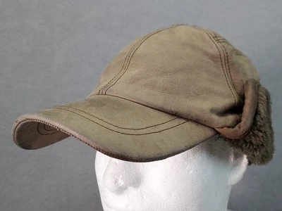 Sombrero de cuero WOOLRICH gorra caza trampa dulce de azúcar piel sintética búfalo forrado a cuadros orejeras Foto 1 de 4
