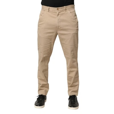 Pantalón chino ajustado de algodón beige DANIELE ALESSANDRINI IT48/W34/M 430usd Foto 1 de 4