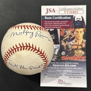Mickey Rivers Signed Baseball JSA COA Inscribed “Mick The Quick” Auto - Picture 1 of 4