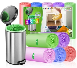 1.5 Gallon Trash Bags Small Bathroom Garbage Bags Unscented Wastebasket Liners S - Picture 1 of 7