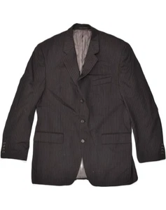 CHAPS Mens 3 Button Blazer Jacket UK 42 XL Black Striped Wool AK03 - Picture 1 of 4