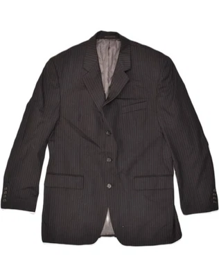 CHAPS Mens 3 Button Blazer Jacket UK 42 XL Black Striped Wool AK03 - Image 1 of 4