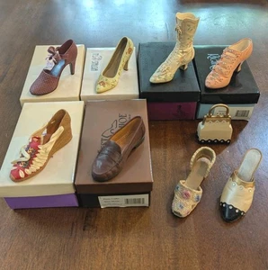Mixed Miniature Shoe Lot Of 9 Just The Right Shoes Nostalgia Victorian Heels - Picture 1 of 21