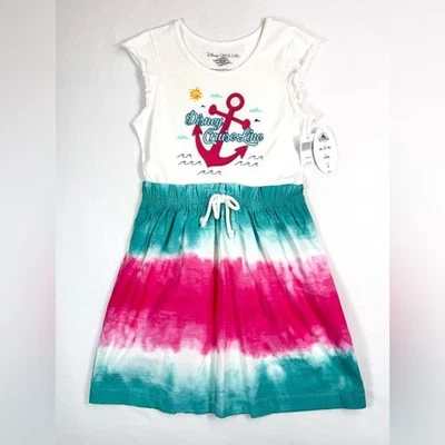 NWT DISNEY CRUISE LINE Girls Dress M 7/8 Anchor Nautical Tie Dye Summer Island - Image 1 of 4