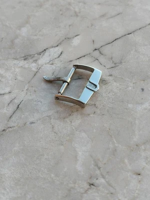 UNIVERSAL GENEVE VINTAGE STEEL WATCH STRAP BUCKLE FIBBIA ACCIAIO UHREN 16mm  - Immagine 1 di 4