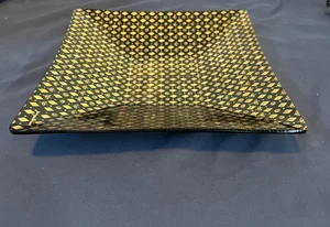 Vintage Mid Century Black & Gold Georges Briard Serving Platter Tray Plate - Picture 1 of 3