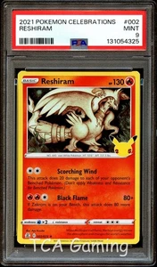 PSA 9 MINT Reshiram 002/025 HOLO RARE Celebrations Pokemon Card 325 - Picture 1 of 3