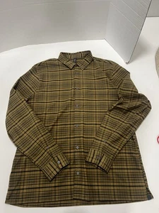 Lululemon Masons Peak Flannel Shirt Mens XXL Golden Brown Plaid Long Sleeve - Picture 1 of 7