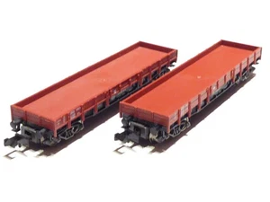 Fleischmann N DB 2x 2achsiger Flachwagen braun gebraucht G883 - Picture 1 of 4