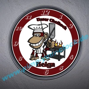 Neue Wanduhr " Koch - Chefkoch - Küche " Top Größe mit eigener Gestaltung - Picture 1 of 3