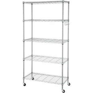 152/183 cm estante de pie estante de rejilla estante de almacenamiento 5 plantas estante de cocina estante de metal estante de baño - Imagen 1 de 36