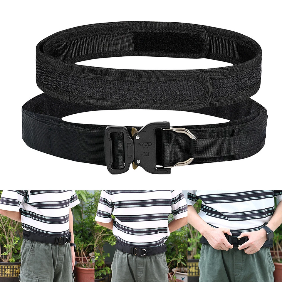 Tactical Belt 1.57 inch Heavy Duty Belt Rigger MOLLE Belt Quick Release  2 Layer - Image 1 of 4