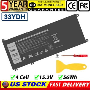 33YDH Battery For Dell Latitude 3380 3480 3490 3580 3590 Inspiron 7577 7586 56Wh - Picture 1 of 12