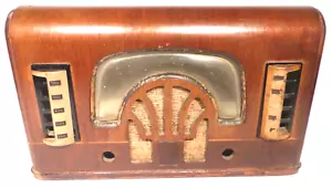 Vintage Zenith 6R631 Tischplatte: Holzschale 16" x 10" x 8" mit R & L METALLABDECKUNGEN - Bild 1 von 6