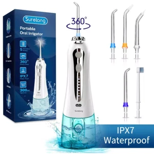 H2OFLOSS Cordless Water Flosser Dental Oral Irrigator Teeth Cleaner 5 Jet Tips - Picture 1 of 11