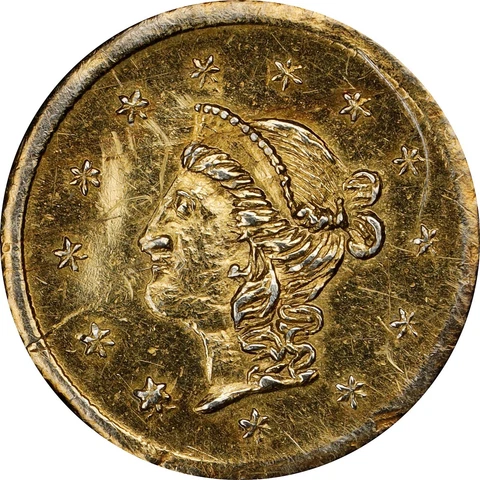 1870 Round 50 Cents. BG-1047. Rarity-4+. Liberty Head Cover