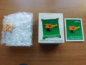 HALLMARK NIB 1930 CUSTOM BIPLANE KIDDIE AIRPLANE ORNAMENT QXM4333 KEEPSAKE MINI - Picture 1 of 4