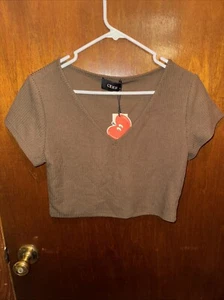 Nuevo con etiquetas Top corto de sidra para mujer marrón con cuello en V talla XL - Imagen 1 de 7